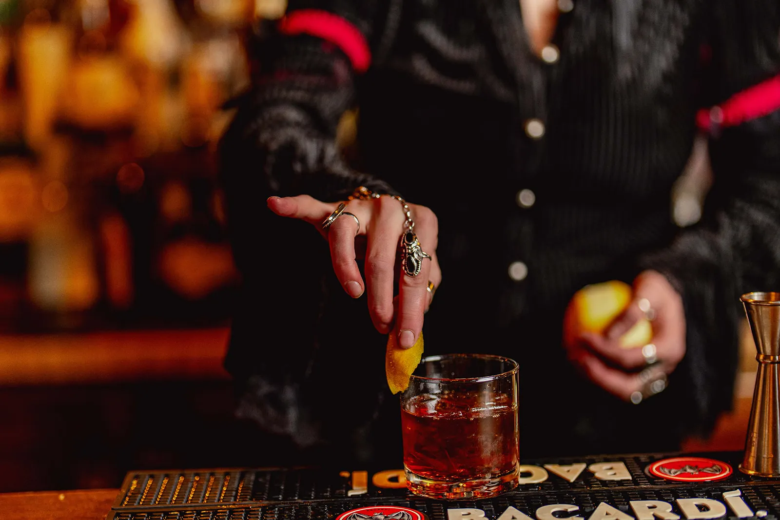 Handcrafted cocktail at the Red Onion bar